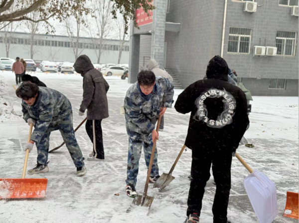 保定理工学院||管理学院||党员先锋在行动 清雪除冰传温情